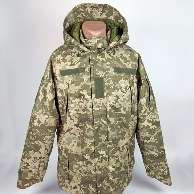 Бушлат утеплений Тканина Саржа з ​​капюшоном Куртка зима Піксель Розмір 48-50 - зображення 1