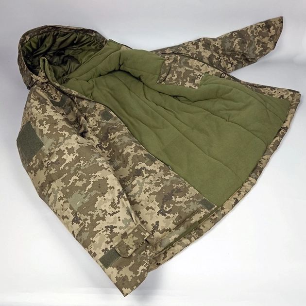 Бушлат утеплённый Ткань Саржа с капюшоном Куртка зима Пиксель Размер 48-50 - изображение 2
