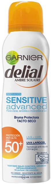 Spray do opalania Garnier Delial Sensitive Advanced Sun Protection Mist SPF50 200 ml (3600541603028) - obraz 1