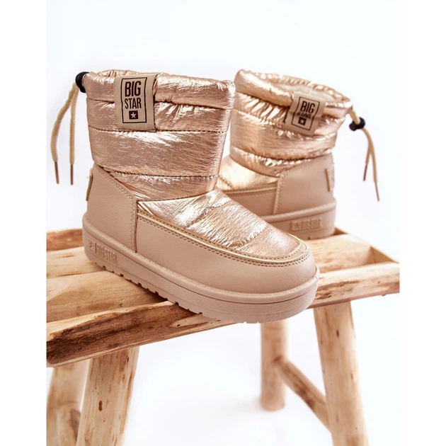 Śniegowce młodzieżowe dziewczęce ocieplane Big Star KK374221 35 Beżowo-złote (5900714542054) - obraz 3