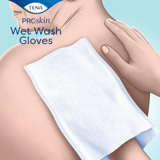 Jednorazowe rękawice do mycia ciała Tena Wet Wash Glove 8 szt (7322540717662) - obraz 2
