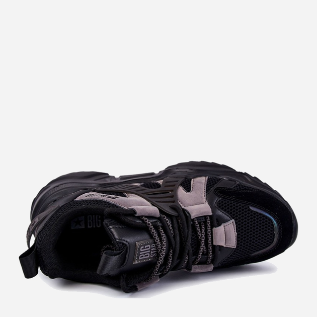 Sneakersy męskie z siatki na grubej podeszwie do kostki Big Star KK174054 44 Czarne (5900714531560) - obraz 2