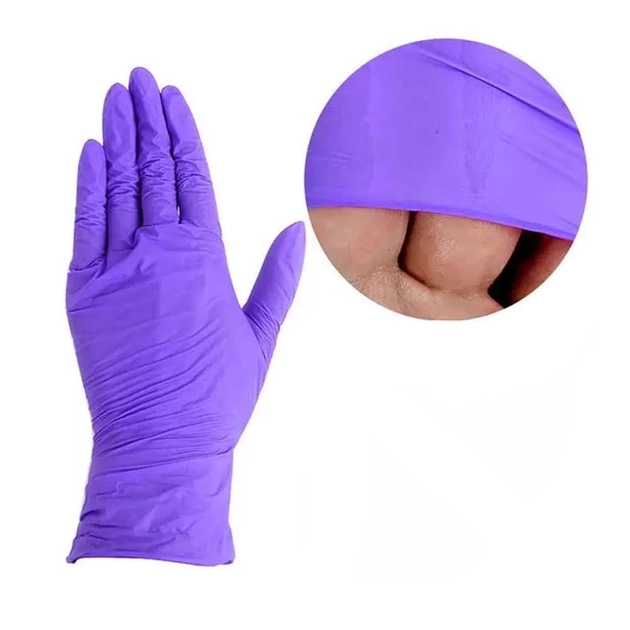 Перчатки IGAR нитриловые без талька фиолетовые размер М 1 пара (0300634) - изображение 1