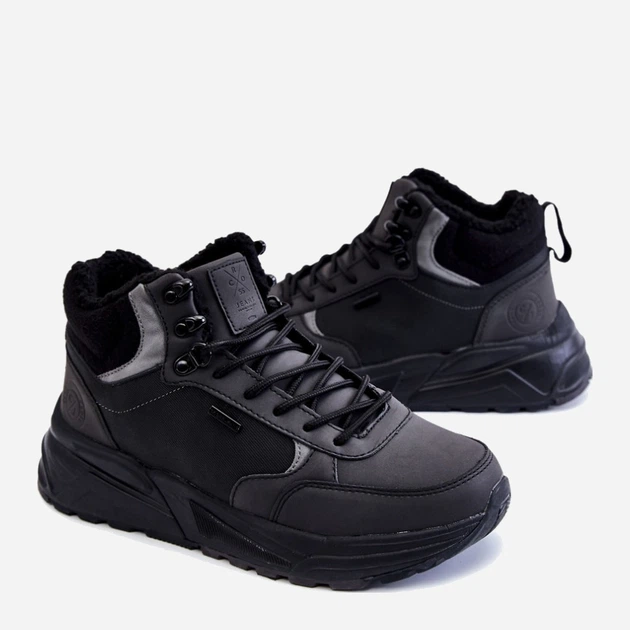 Zimowe buty trekkingowe męskie ocieplane Cross Jeans KK1R4031C 42 Czarne (8697319350982) - obraz 6