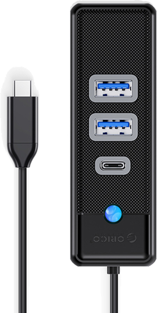 USB-C хаб Orico 2 x USB 3.0 + USB-C Чорний (PWC2U-C3-015-BK-EP) - зображення 2