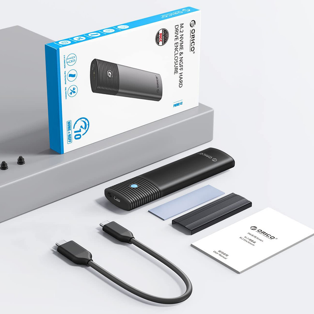 Zewnętrzna kieszeń Orico M.2 NVMe/SATA 10 Gb/s, czarna (PWDM2-G2-BK-EP) - obraz 11