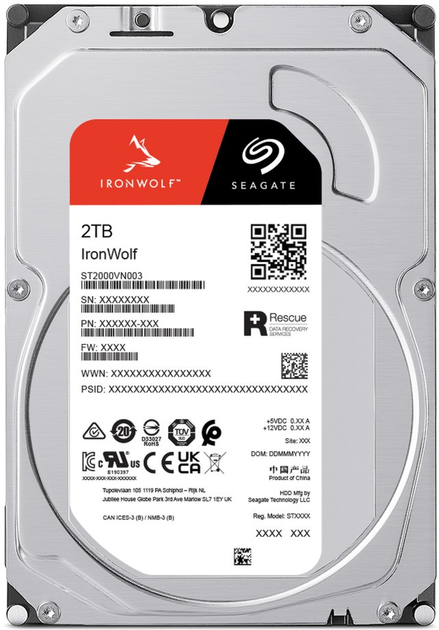 Жорсткий диск Seagate IronWolf 2TB 5400rpm 256MB ST2000VN003 3.5 SATA III - зображення 4