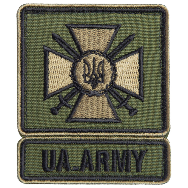 Шеврон нашивка на липучці Армія України UA.ARMY, вишитий патч 6х7 см - зображення 1