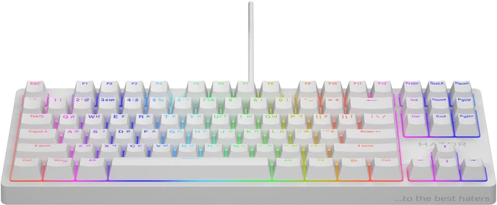 Клавиатура проводная Hator Rockfall 2 Mecha TKL Orange USB White