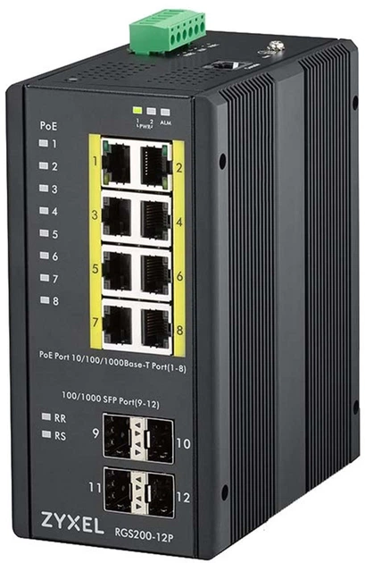 PoE-комутатор Zyxel RGS200-12P гігабітний (RGS200-12P-ZZ0101F) - зображення 3