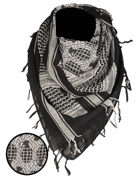 Арафатка шарф-шемаг тактическая 110х110см Mil-Tec Универсальный Черный (12609002) - изображение 1