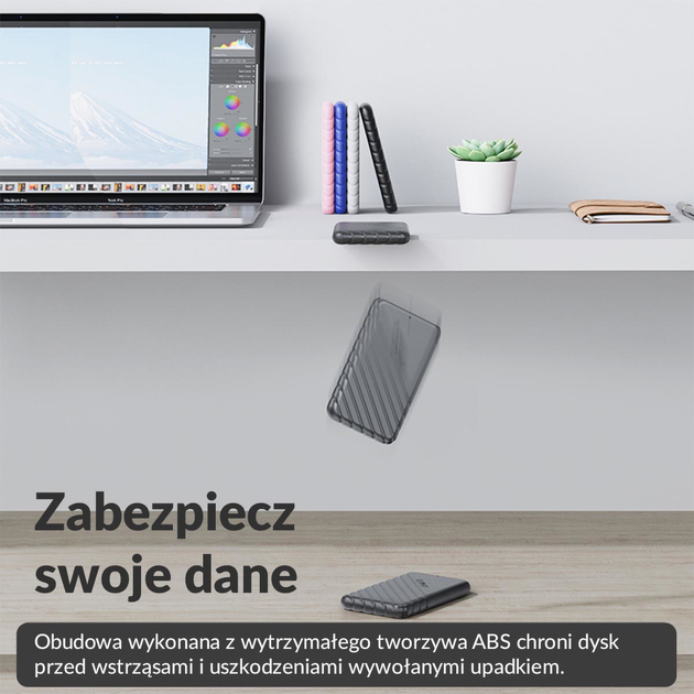 Kieszeń zewnętrzna Orico 2.5" USB-C 3.1 6Gbps Czarna (25PW1-C3-BK-EP) - obraz 7