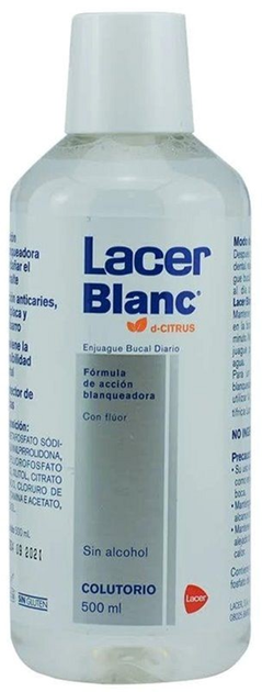 Ополіскувач для порожнини рота Lacer Lacerblanc D-Citrus Mouthwash 500 ml (8470001639479) - зображення 1
