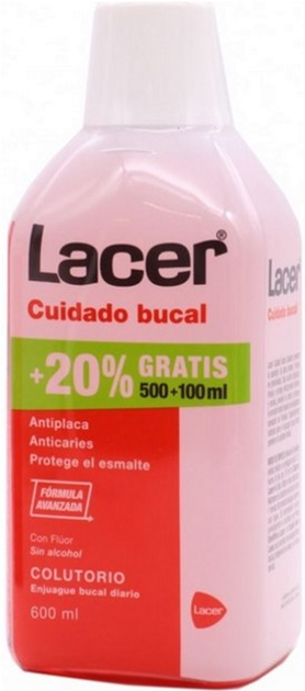 Płyn do płukania ust Lacer Mouthwash 500 ml + 100 ml (8430340054562) - obraz 1