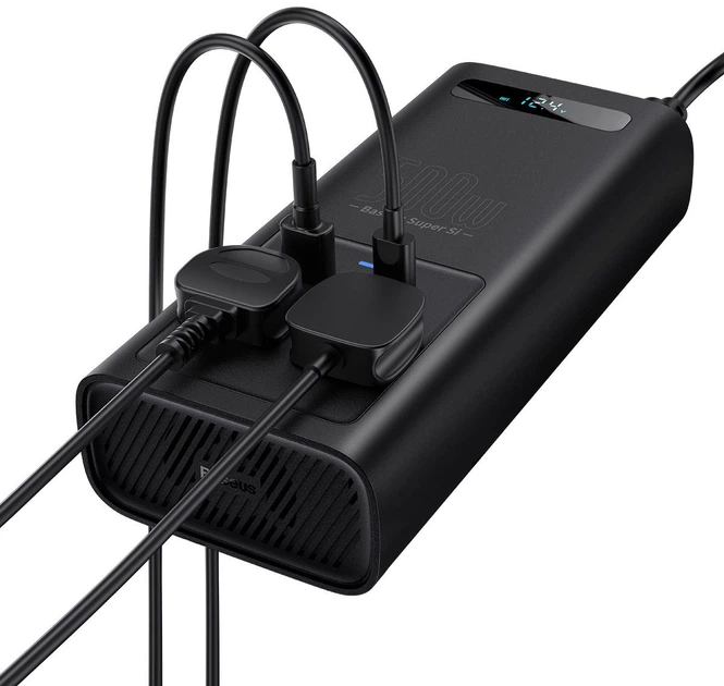 Inwerter samochodowy Baseus Super Si Inverter 500 W 220 B CN / EU Black (CGNB000101) - obraz 4
