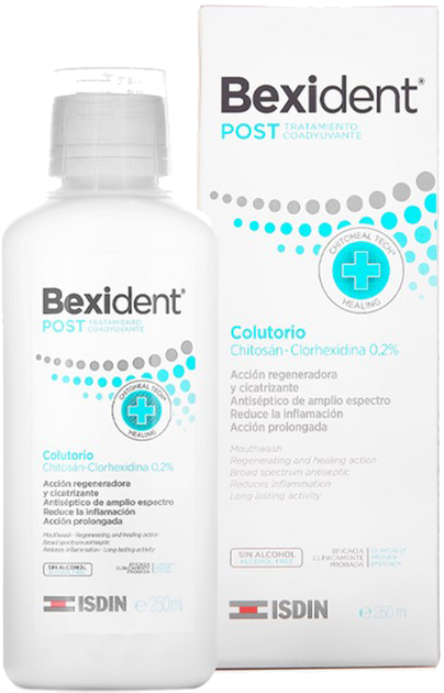 Післяопераційний ополіскувач для порожнини рота Isdin Bexident Post Mouthwash 250 ml (8470001605184) - зображення 1