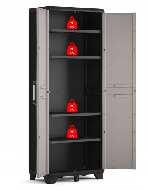 Шафа пластикова Keter Armadio Pro Alto 173 x 68 x 39 см макс. 20 кг на полицю - изображение 3