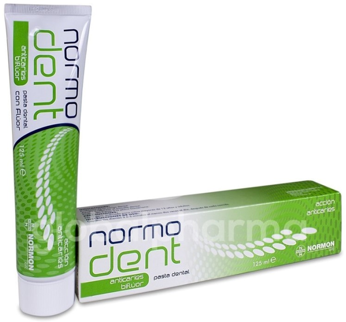 Pasta do zębów Normon Normodent Anticaries Bifluor Pasta Dental 125 ml (8435232311624) - obraz 1