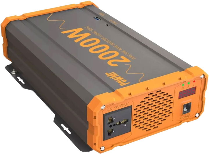 Инвертор PowMr 1200 Вт DC 12 В AC 220 В с чистой синусоидой (POW-HV1.2K ...