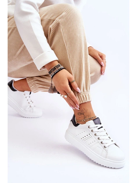 Sneakersy damskie do kostki Be First! 40 Biały/Czarny (5905677117509) - obraz 3