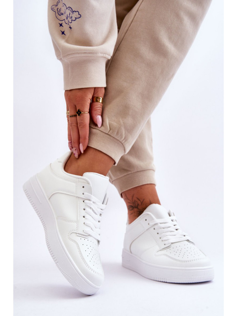 Sneakersy damskie z eko skóry do kostki Larena 38 Białe (5905677000207) - obraz 3