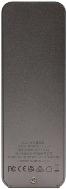 Зовнішня кишеня Orico SSD M.2 NVMe 20 Gbps (M223C3-G4-GY-BP) - зображення 2