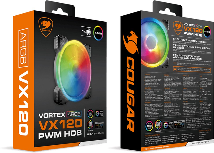 Кулер Cougar Vortex ARGB VX 120 1 Pcs.Pack 120mm (CF-VX12HB-RGB) - зображення 8