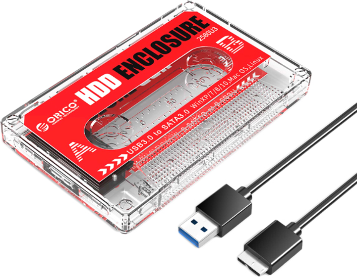 Kieszeń zewnętrzna Orico HDD/SSD 2,5" USB 3.1 5Gbps kaseta (2580U3-CR-EP) - obraz 1
