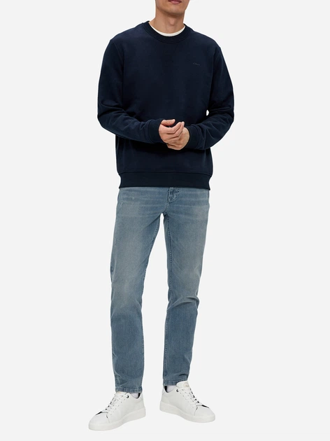 Bluza bez kaptura męska s.Oliver 10.3.11.14.140.2132737-5978 M Granatowa (4099973338841) - obraz 3