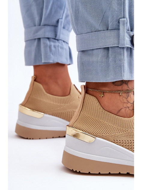 Sneakersy damskie na koturnie Visconti 39 Beżowe (5905677459418) - obraz 6
