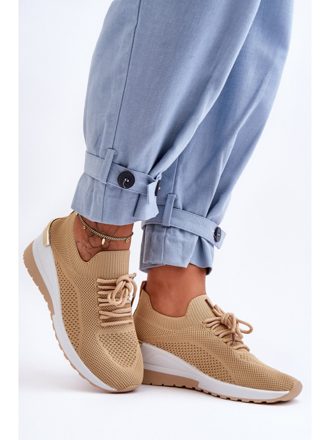 Sneakersy damskie na koturnie Visconti 41 Beżowe (5905677459395) - obraz 5
