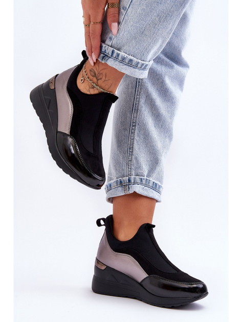 Damskie slip-ony Farro 37 Czarno-srebrne (5905677426540) - obraz 2