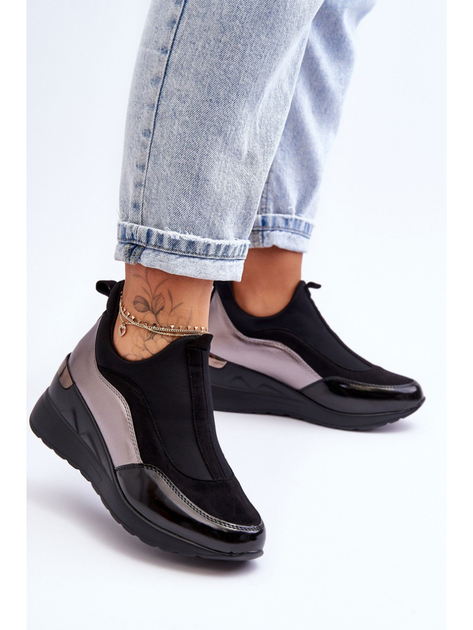 Damskie slip-ony Farro 37 Czarno-srebrne (5905677426540) - obraz 3