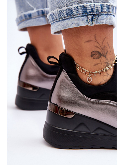 Damskie slip-ony Farro 37 Czarno-srebrne (5905677426540) - obraz 6