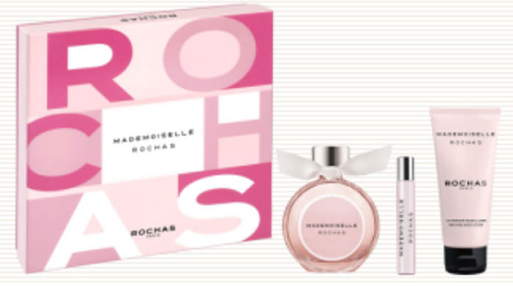 Zestaw damski Rochas Mademoiselle Eau De Perfume Spray 90 ml + Rochas Madmoiselle Eau De Perfume Spray 7.5 ml + Balsam do ciała 100 ml (3386460140560) - obraz 1