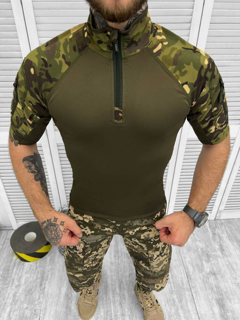 Убакс стрейч Тактическая рубашка с коротким рукавом LOGOS мультикам ХL - изображение 1