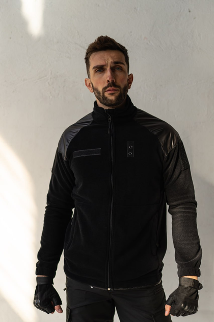 Куртка флисовая LOGOS с Soft Shell плечами и рукавами черный L - изображение 1