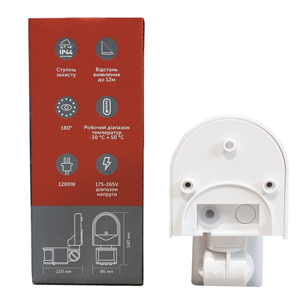 Инфракрасный датчик движения ETRON Sensor 1-ESP-354 White 230V ІР44 с ...