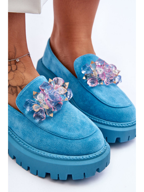 Loafersy damskie na grubej podeszwie Avril 41 Niebieskie (5905677425536) - obraz 8