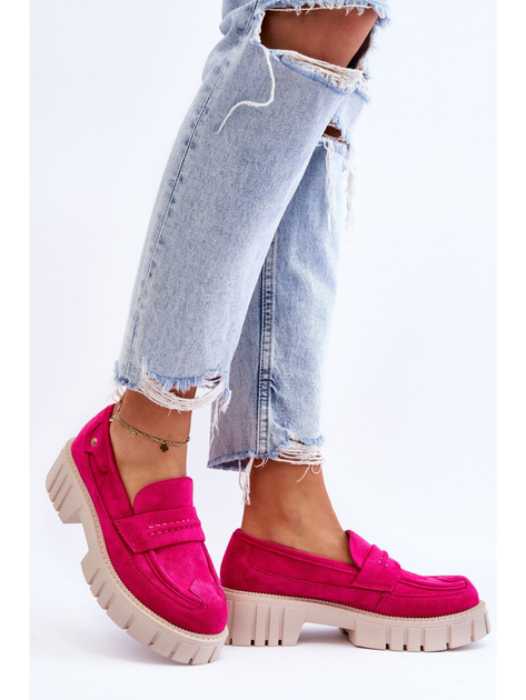 Loafersy damskie na grubej podeszwie Fiorell 41 Fuksja (5905677407006) - obraz 6