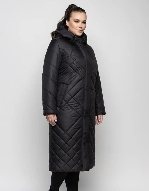 Женская куртка большого размера зимняя UF-fashion ЛР-167-1 56 черный от ...