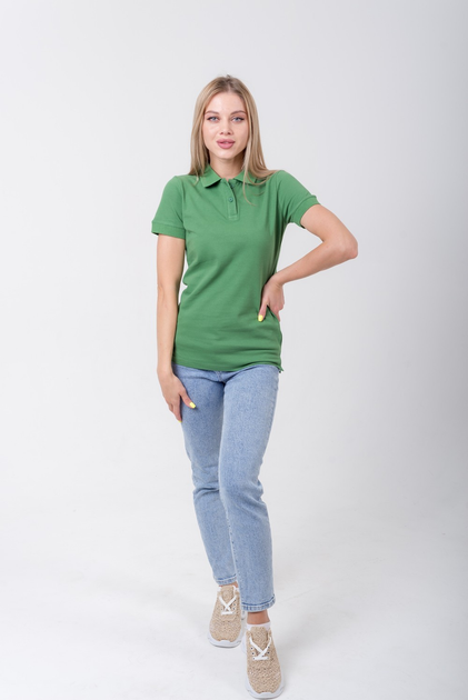 Футболка поло женская TvoePolo однотонная CLASSIC XXL Зеленая (830 ...