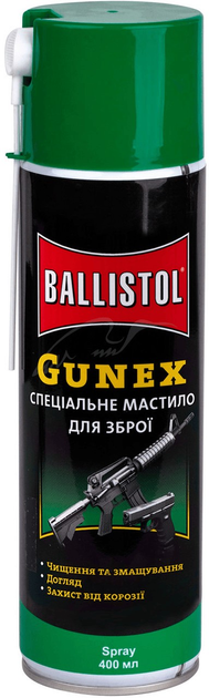 Масло оружейное Ballistol Gunex 400 мл (спрей) - изображение 1