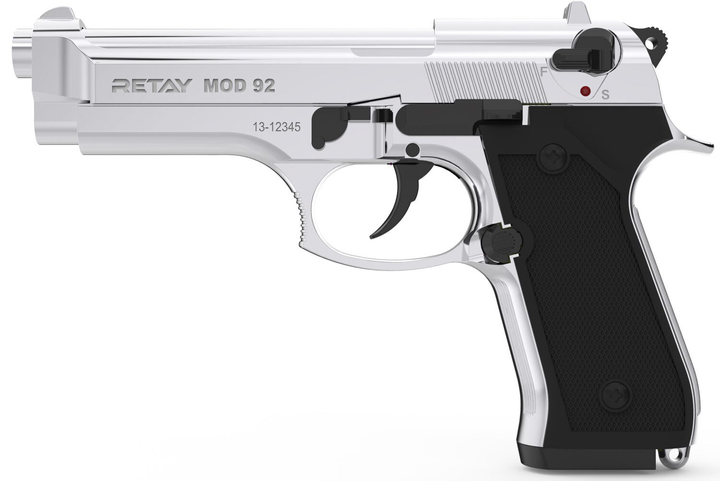 Стартовый шумовой пистолет RETAY Mod 92 Nickel (Beretta 92FS) - изображение 1