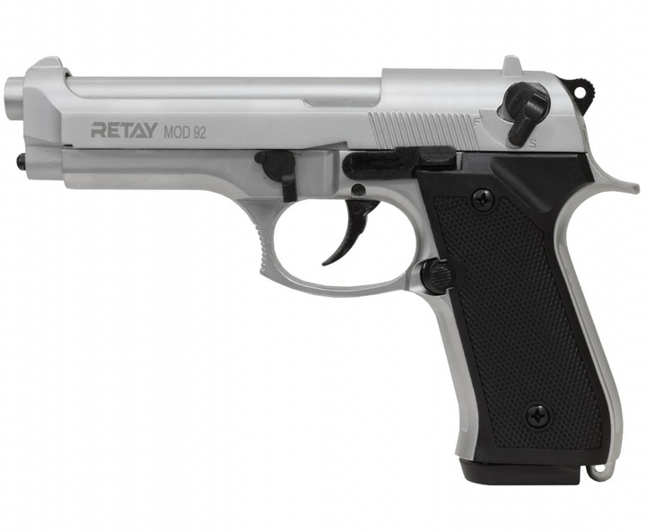 Стартовый шумовой пистолет RETAY Mod 92 Chrome (Beretta 92FS) - изображение 1