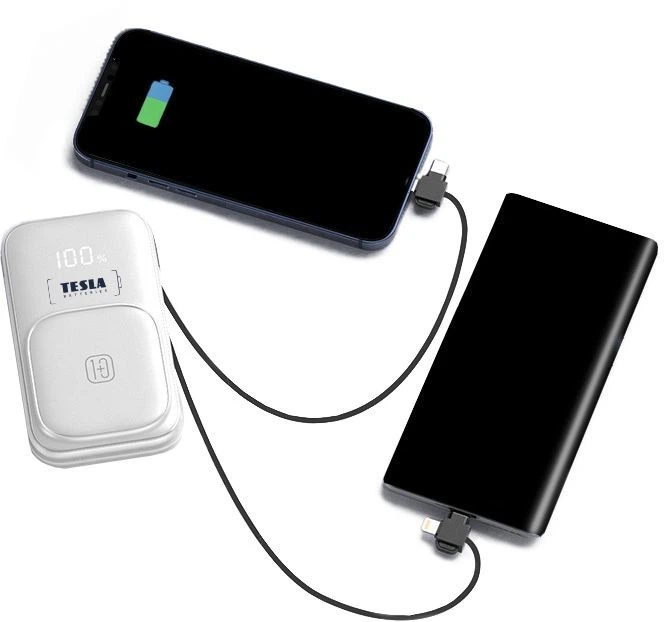 УМБ TESLA Fast Charge Wireless Power Bank 10000mAh (MagSafe) White - зображення 11