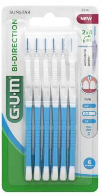 Szczoteczki do zębów GUM Bi-Direction Brush 0.9 mm x 6 szt (7630019903387) - obraz 1