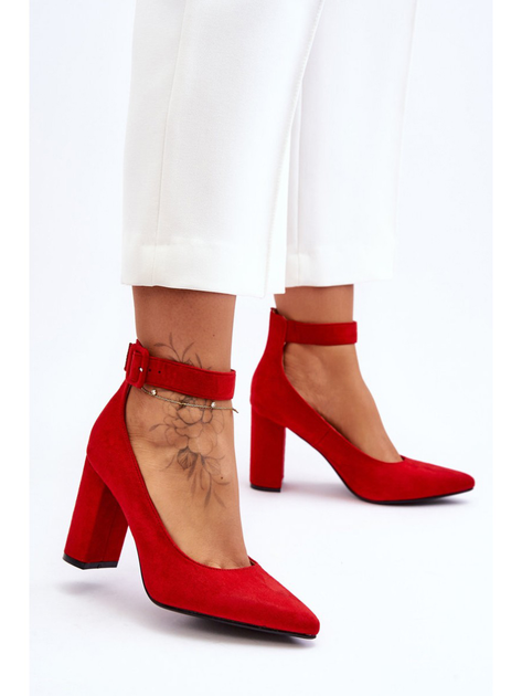 Damskie buty na obcasie Gloria 38 Czerwone (5905677462197) - obraz 3