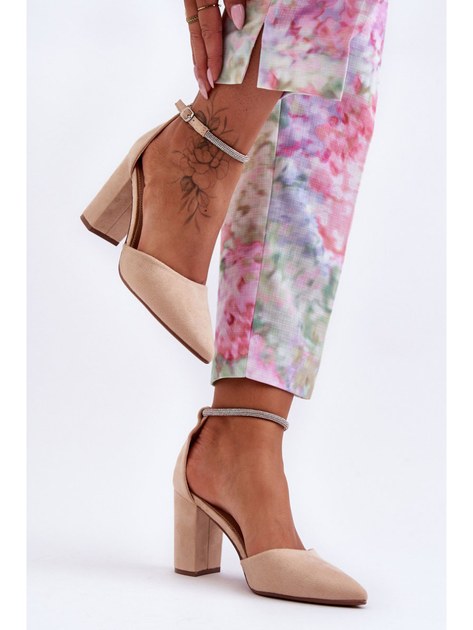Damskie buty na obcasie Diamond 38 Beżowe (5905677436112) - obraz 2