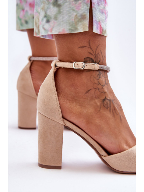 Damskie buty na obcasie Diamond 38 Beżowe (5905677436112) - obraz 6
